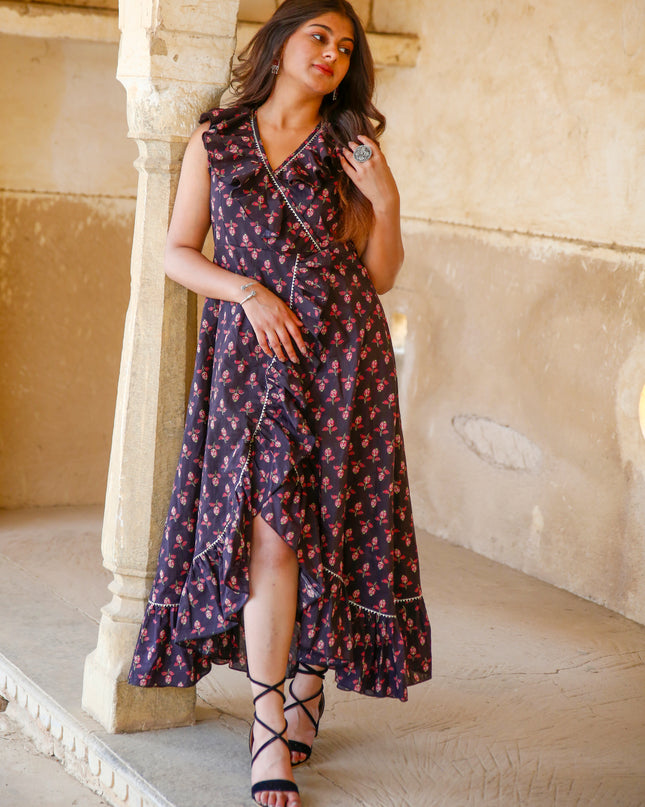 Black Cotton Dress For Women