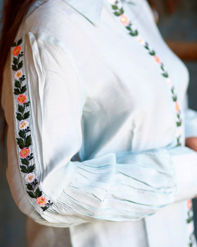 Blue Maslin Shirt For Women